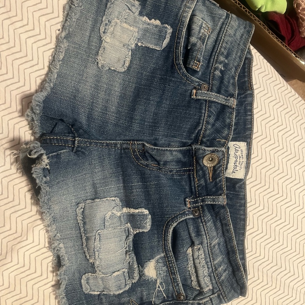 Distressed Denim Shorts